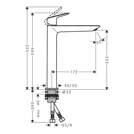 Смеситель для раковины hansgrohe Logis 71258670 черный матовый