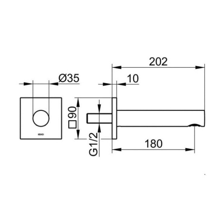 Излив Keuco IXMO 59545370102 черный матовый