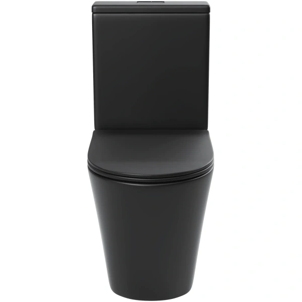 Унитаз-компакт Grossman GR-4458BMS безободковый, с сиденьем микролифт, черный матовый