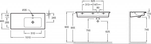 Раковина Jacob Delafon Vox EXAD112-Z-00