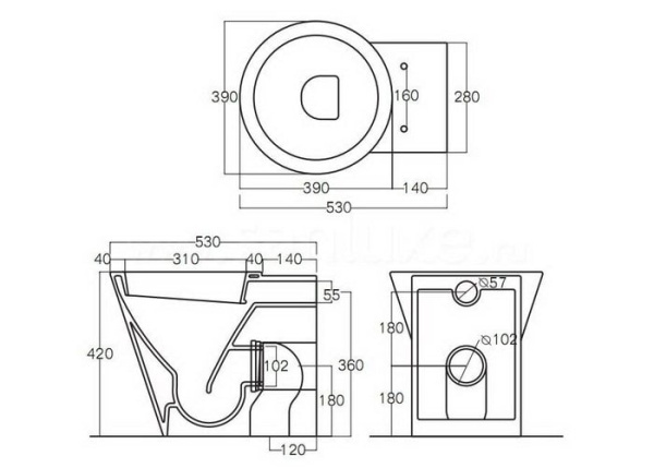 Биде напольное Althea Hera 31040