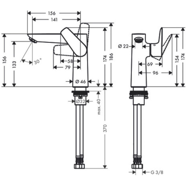 Смеситель для раковины hansgrohe Talis E 150 71755000