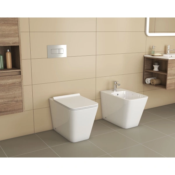 Приставной безободковый унитаз с сиденьем микролифт Grossman GR-PR4414S