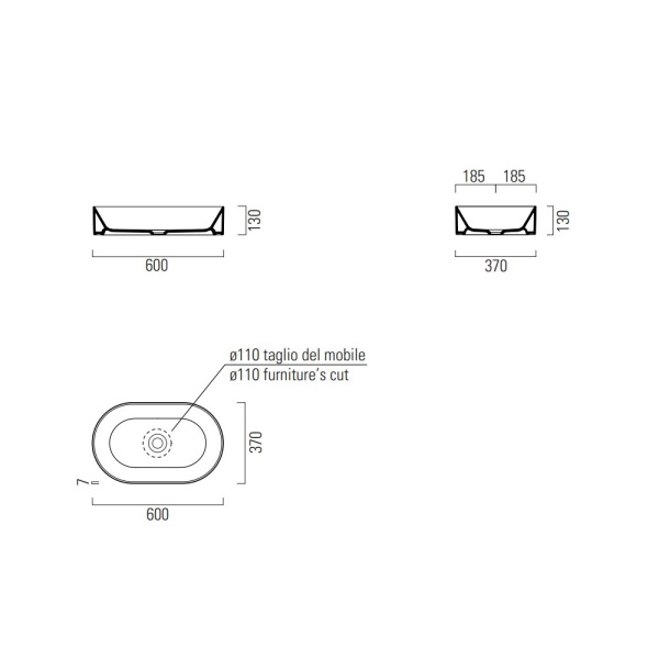 Раковина GSI Kube X 60 945809