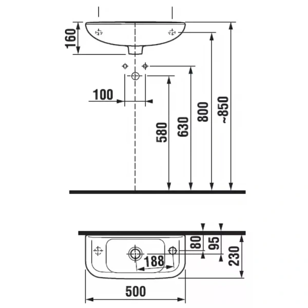 Раковина 50x23 см Jika Olymp 8156130001061