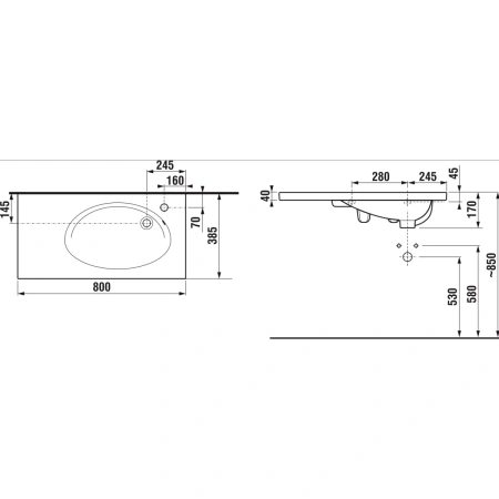 Раковина 80x38,5 см Jika Tigo 8122180001061