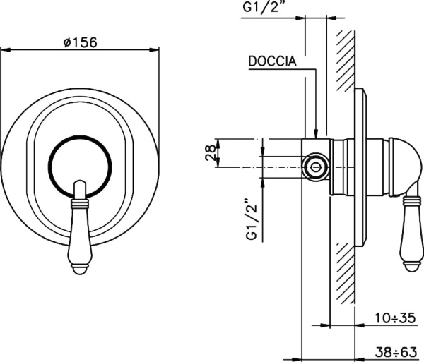 Смеситель для ванны/душа Nicolazzi El Capitan 3406CR75