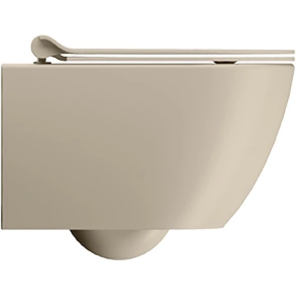 Унитаз подвесной GSI Pura 881608 безободковый, торнадо, бежевый матовый