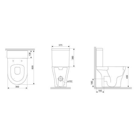 Унитаз-компакт Damixa Sirius DX86C8600SC безободковый с сиденьем микролифт