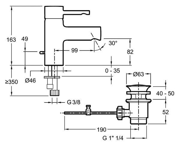 Смеситель для раковины Jacob Delafon CUFF E37041-CP