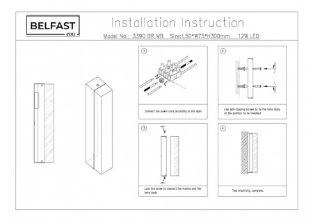 Накладной светильник Belfast Ravenhill 3390 BR MB