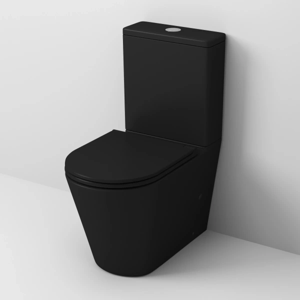 Унитаз-компакт Grossman GR-4449BMS безободковый, с сиденьем микролифт, черный матовый