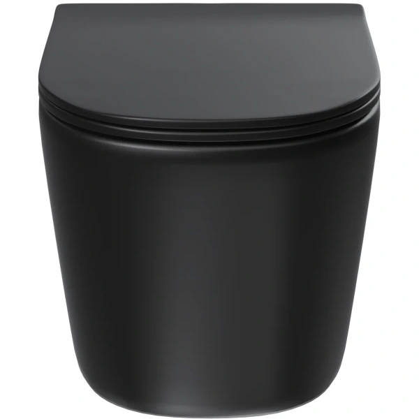 Унитаз подвесной Grossman GR-4477BMSQ безободковый, торнадо, с сиденьем микролифт, черный матовый