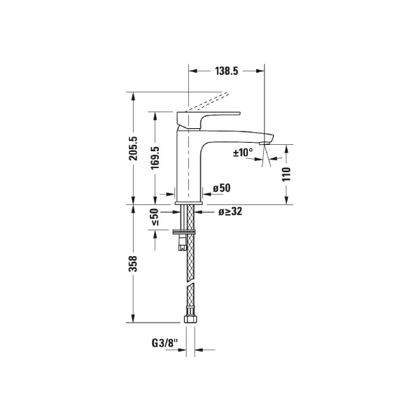 Смеситель для раковины Duravit B.2 B11020002010