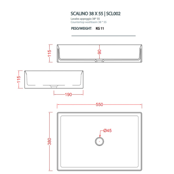 Раковина Artceram Scalino SCL002 16 00 blu zaffiro