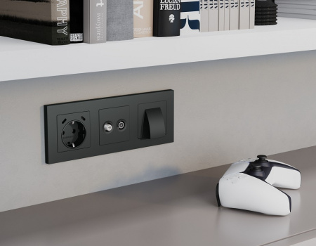 Накладка для ТВ-розетки Ambrella Volt ALFA AP9133