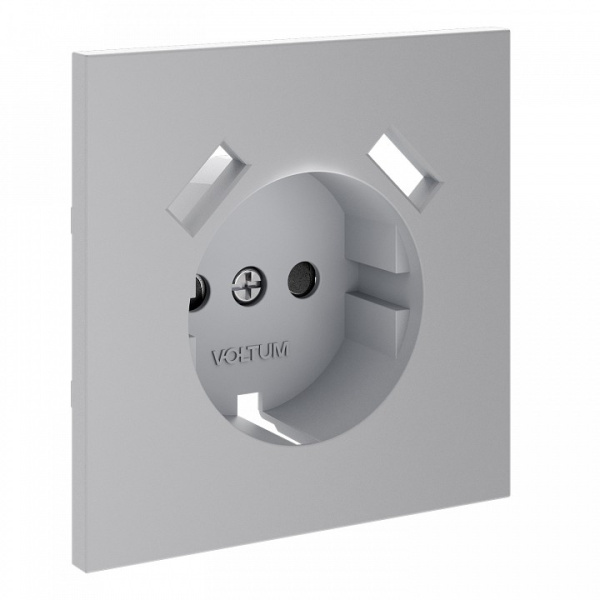Накладка для розетки с заземлением и со шторками и 2хUSB type A Voltum S70 VLS000916