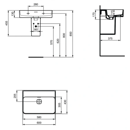 Раковина 60x43 см Ideal Standard Strada II T363801