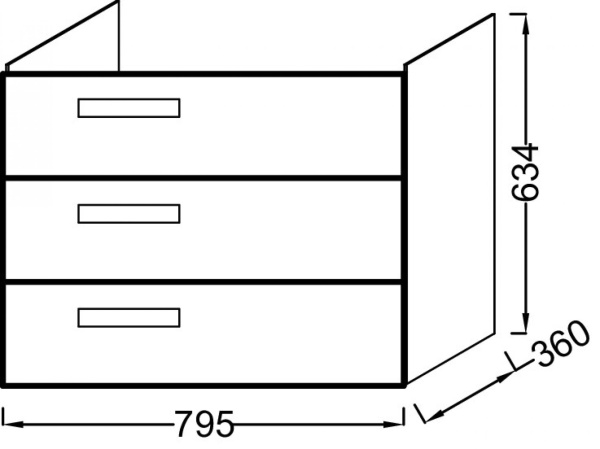 Тумба под раковину 80 см Jacob Delafon Rythmik EB1308-N29 серая кожа