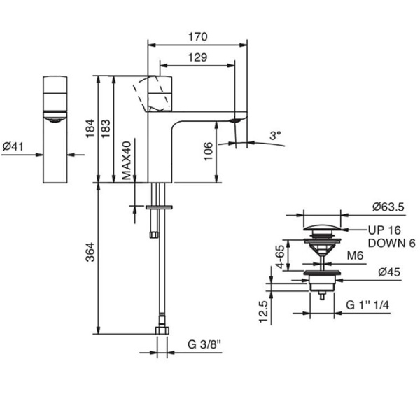 Смеситель для раковины Fantini Nice 65 02 S004SF
