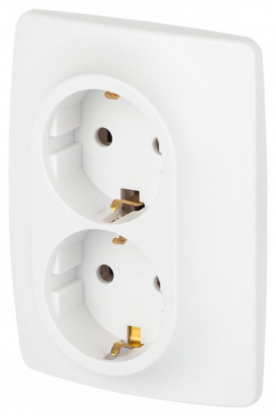 Розетка двойная без заземления Эра Эра 12 12-2106-01М