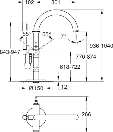 Смеситель Grohe Atrio New 32653003 напольный