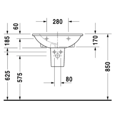 Раковина 65x55 см Duravit Darling New 2621650000