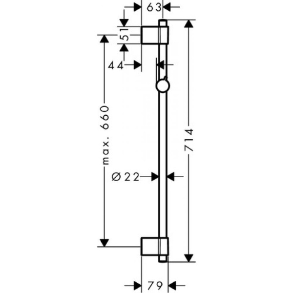 Душевая штанга hansgrohe Unica Varia 27355000 72 см хром