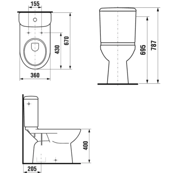 Унитаз-компакт Jika Olymp 8226170002421 вертикальный выпуск, белый