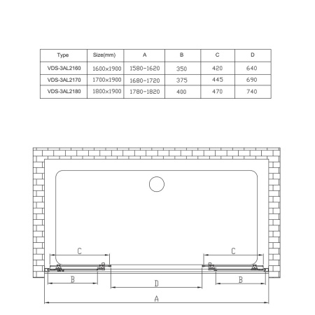 Душевая дверь Vincea Alpha VDS-3AL2180MT