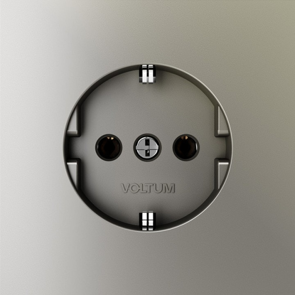 Розетка с заземлением без рамки Voltum S70 VLS040104