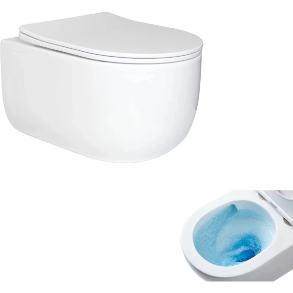 Унитаз подвесной GID Tr2133TF безободковый, торнадо, с сиденьем микролифт, белый