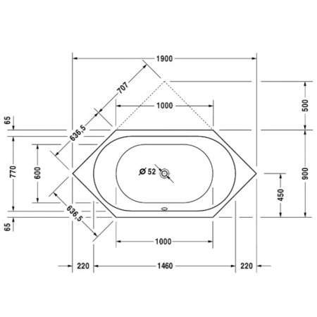 Акриловая ванна 190x90 см Duravit D-Code 700138000000000