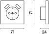 Накладка для розетки с заземлением и со шторками и 2хUSB type A Voltum S70 VLS000905