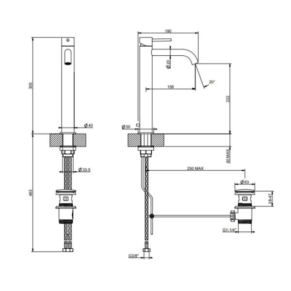 Смеситель для раковины Gessi 316 54003#299 черный