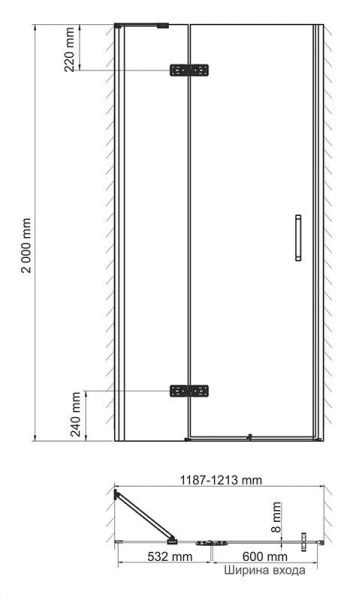 Аллер (Aller) 10H05L Душевая дверь