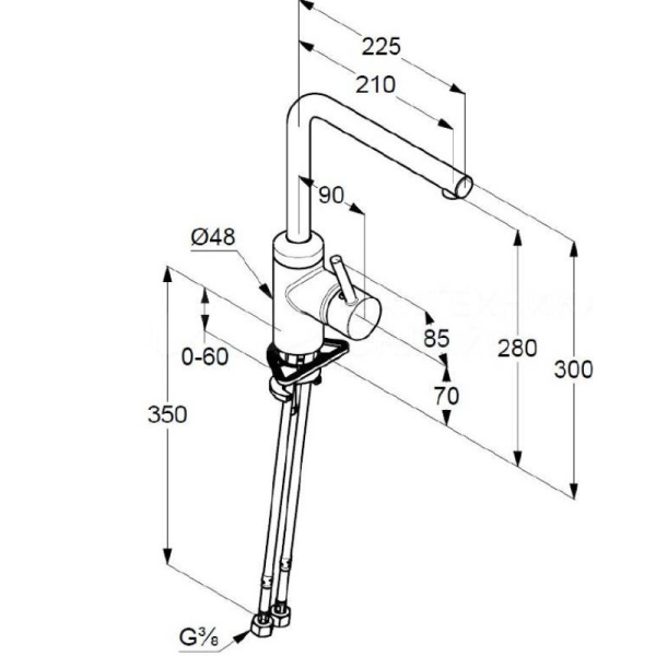 Смеситель для кухни Kludi L-ine 428143977 черный матовый