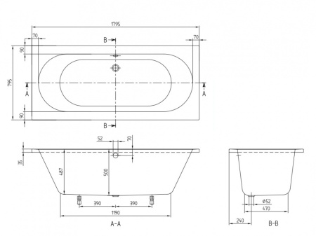 Ванна Villeroy&Boch O.Novo 180x80 UBA180CAS2V-01