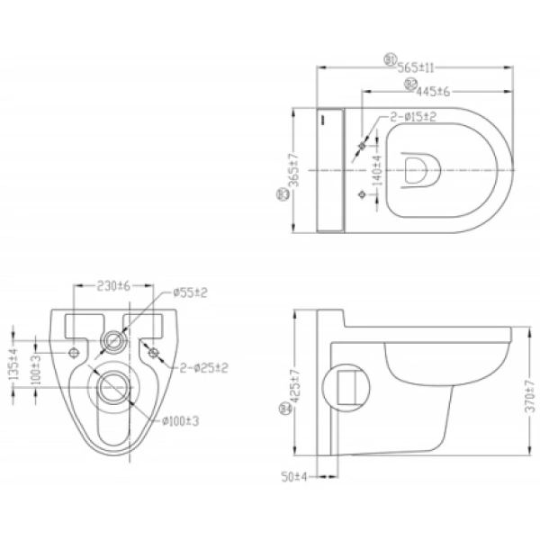 Унитаз подвесной Bravat New Moon C2166W-ENG с сиденьем микролифт, белый