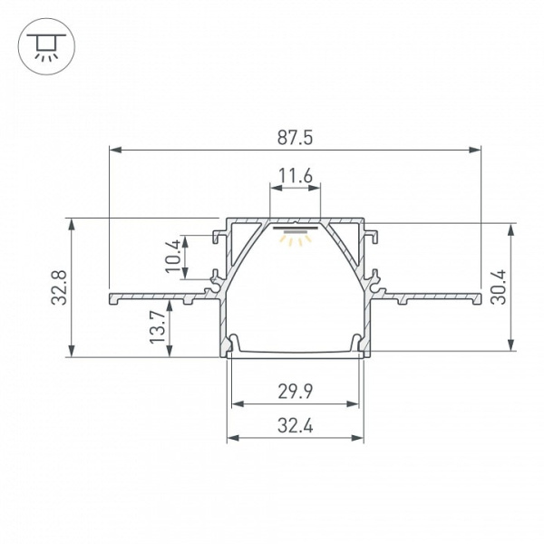 Профиль встраиваемый Arlight LINIA32 058472