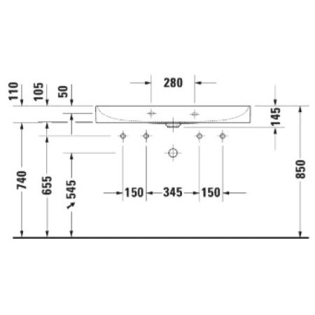 Раковина 100x47 см Duravit DuraSquare 2353100043