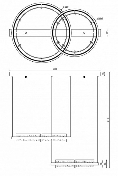Подвесной светильник iLedex Meridian C4716-78 MBK