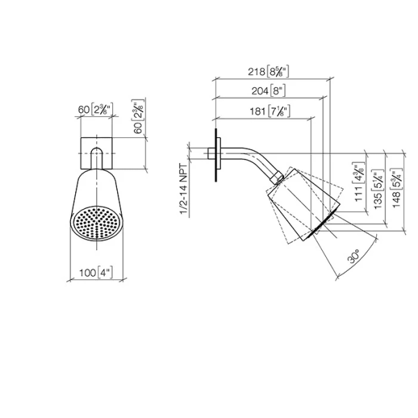 Верхний душ Dornbracht Imo 28504670-00 с держателем