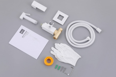 Гигиенический душ Abber Daheim AF8226W со смесителем белый матовый