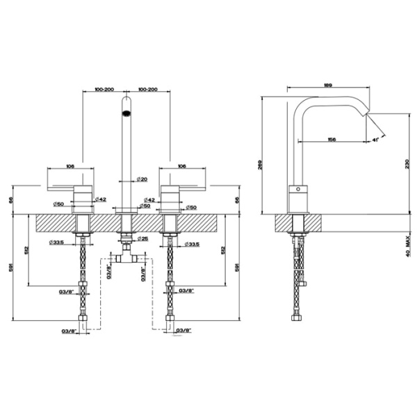 Смеситель для раковины Gessi 316 54011#239 нержавейка