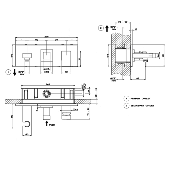 Смеситель для раковины Gessi Rettangolo 44910#031