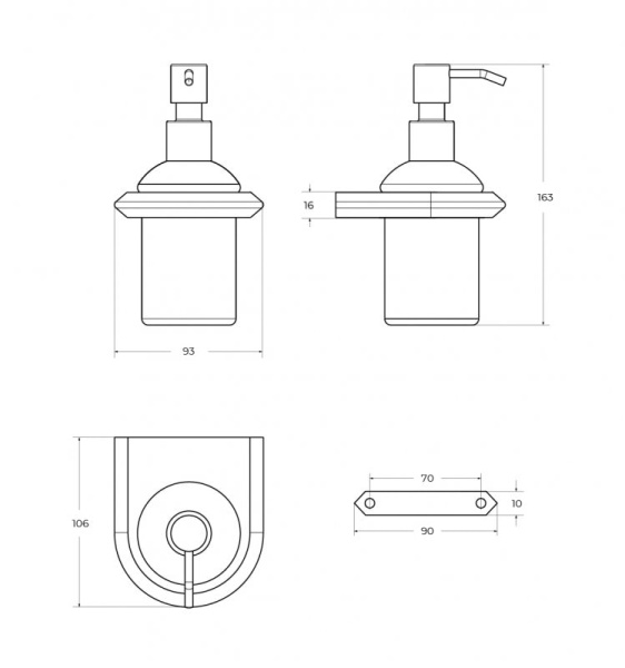 Диспенсор для мыла подвесной Cezares Liner LINER-SOIS-V-01 хром