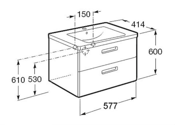 Тумба под раковину Roca Gap ZRU9302742 фиолетовая