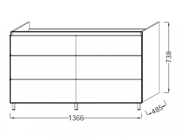 Тумба под раковину 135 см Jacob Delafon Odeon Up EB996-N18 белый блестящий
