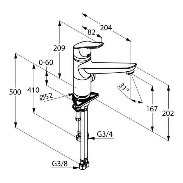 Смеситель для кухни Kludi Objekta 325770575